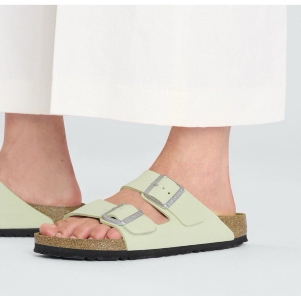 Birkenstock Arizona Soft Green Two-Buckle Sandals